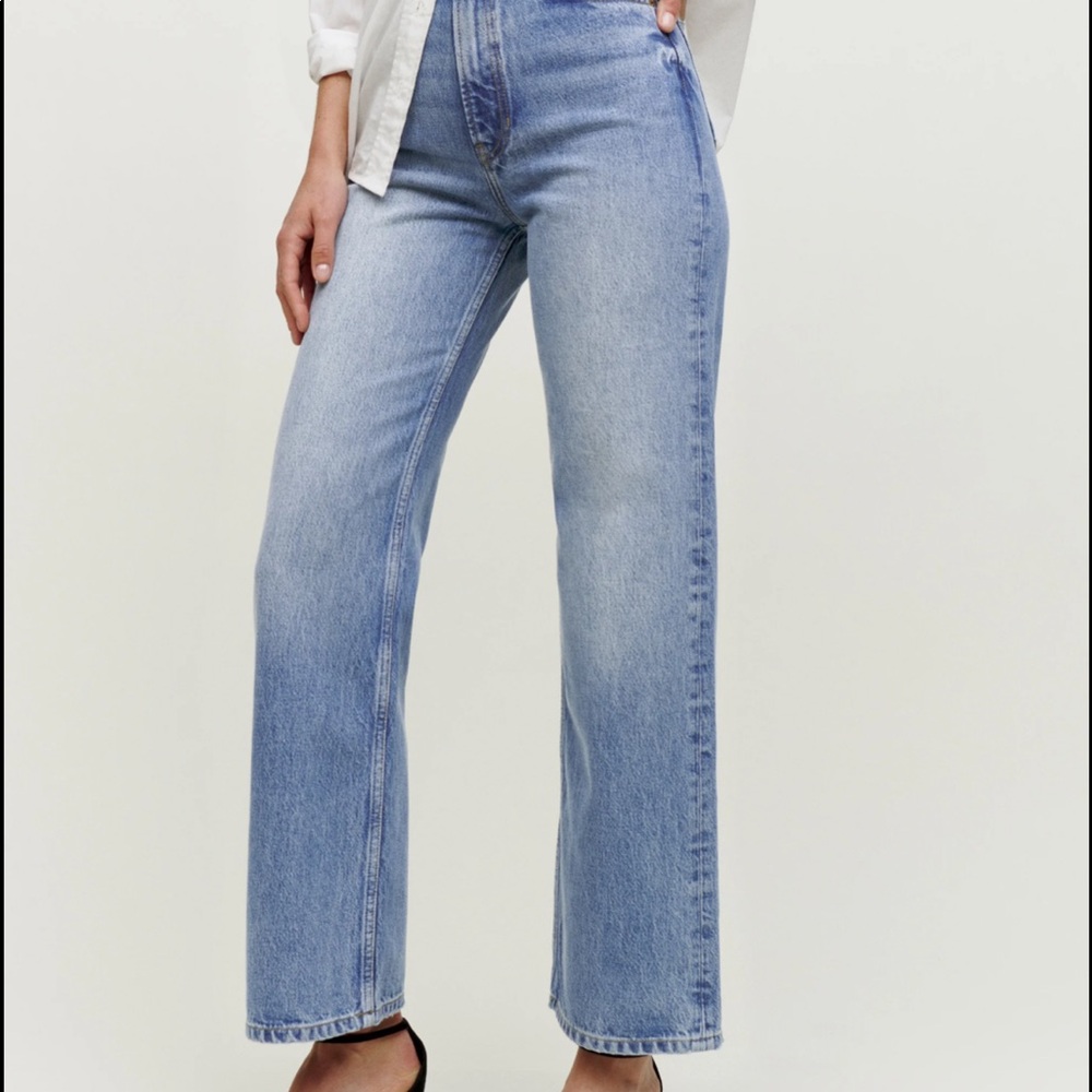 NWT Reformation Wilder High Rise Wide Leg Cropped Jean